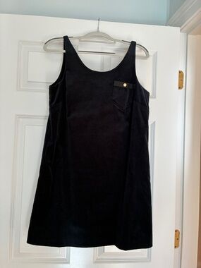 Vineyard Vines Black Mini Shift Dress with Gold Accent